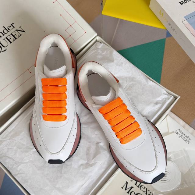 顶级版本：女款 男款+20 Alexander Mcqueen 亚历山大 麦昆 Sprint Runner系列情侣款 休闲 运动鞋 小白鞋 老爹鞋 原版购入开发